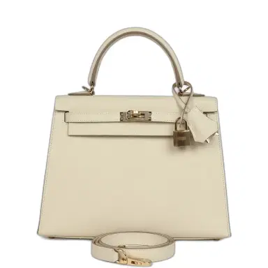 HERMÈS Hermes Kelly Sellier 25 Craie Epsom Permabrass Hardware | Thumbnail 1