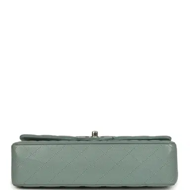 Chanel Pre-owned Chanel Medium Classic Double Flap Bag Blue Shiny Caviar Silver Hardware | Thumbnail 6 Chanel Pre-owned Chanel Medium Classic Double Flap Bag Blue Shiny Caviar Silver Hardware | Thumbnail 6