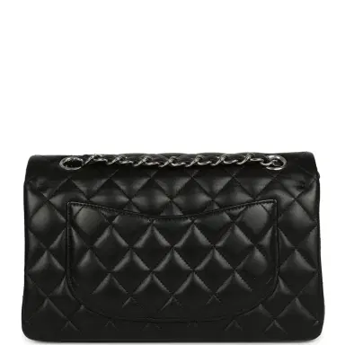 Chanel Pre-owned Chanel Small Classic Double Flap Bag Black Lambskin Silver Hardware | Thumbnail 5 Chanel Pre-owned Chanel Small Classic Double Flap Bag Black Lambskin Silver Hardware | Thumbnail 5