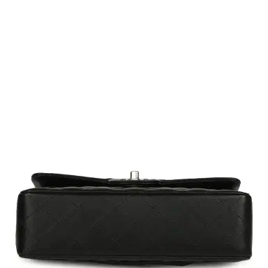 Chanel Pre-owned Chanel Small Classic Double Flap Bag Black Lambskin Silver Hardware | Thumbnail 6 Chanel Pre-owned Chanel Small Classic Double Flap Bag Black Lambskin Silver Hardware | Thumbnail 6