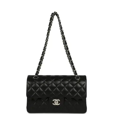 Chanel Pre-owned Chanel Small Classic Double Flap Bag Black Lambskin Silver Hardware | Thumbnail 7 Chanel Pre-owned Chanel Small Classic Double Flap Bag Black Lambskin Silver Hardware | Thumbnail 7