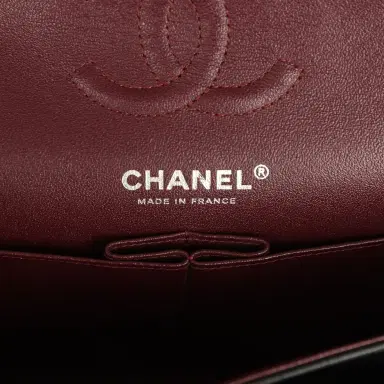 Chanel Pre-owned Chanel Small Classic Double Flap Bag Black Lambskin Silver Hardware | Thumbnail 8 Chanel Pre-owned Chanel Small Classic Double Flap Bag Black Lambskin Silver Hardware | Thumbnail 8