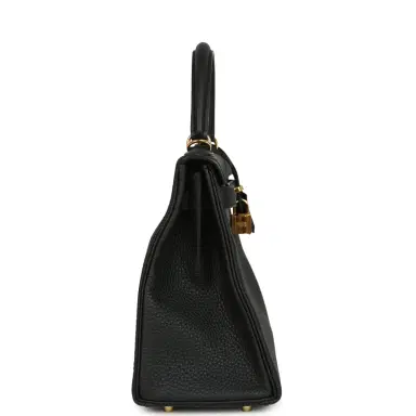 HERMÈS Pre-owned Hermes Kelly Retourne 28 Black Togo Gold Hardware | Thumbnail 3