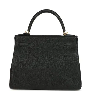 HERMÈS Pre-owned Hermes Kelly Retourne 28 Black Togo Gold Hardware | Thumbnail 4