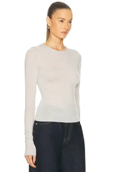 Skims Sheer Cashmere Long Sleeve Top | Thumbnail 2