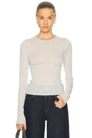 Skims Sheer Cashmere Long Sleeve Top | Thumbnail 1