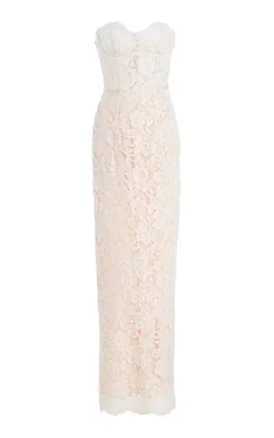 Monique Lhuillier Strapless Lace Column Gown | Thumbnail 1