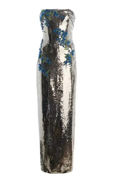MONIQUE LHUILLIER Strapless Sequined Gown | Thumbnail 1