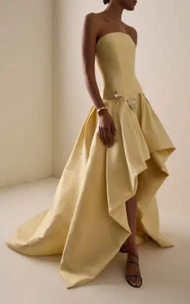 Monique Lhuillier Strapless High-Low Cotton-Blend Mikado Ball Gown | Thumbnail 2 Monique Lhuillier Strapless High-Low Cotton-Blend Mikado Ball Gown | Thumbnail 2