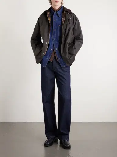 Barbour Bedale Corduroy-Trimmed Waxed Cotton Jacket - Men | Thumbnail 2 Barbour Bedale Corduroy-Trimmed Waxed Cotton Jacket - Men | Thumbnail 2