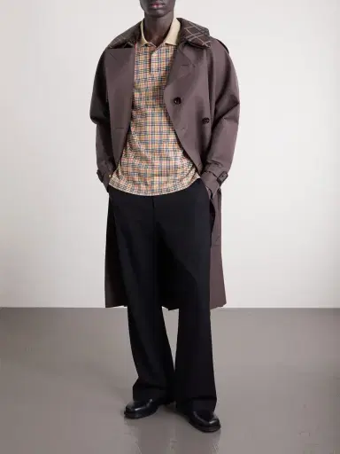 Burberry Logo-Embroidered Checked Jacquard Polo Shirt - Men | Thumbnail 2 Burberry Logo-Embroidered Checked Jacquard Polo Shirt - Men | Thumbnail 2