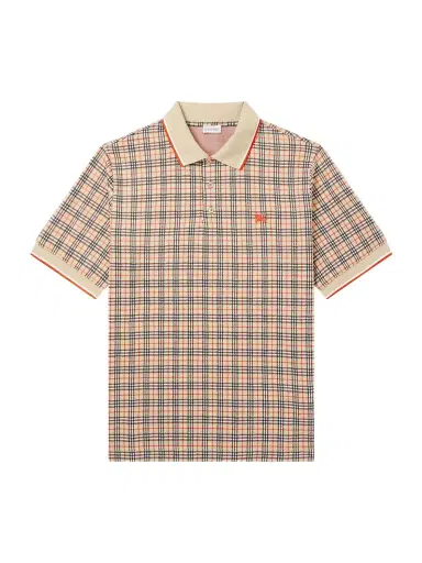 Burberry Logo-Embroidered Checked Jacquard Polo Shirt - Men | Thumbnail 1 Burberry Logo-Embroidered Checked Jacquard Polo Shirt - Men | Thumbnail 1