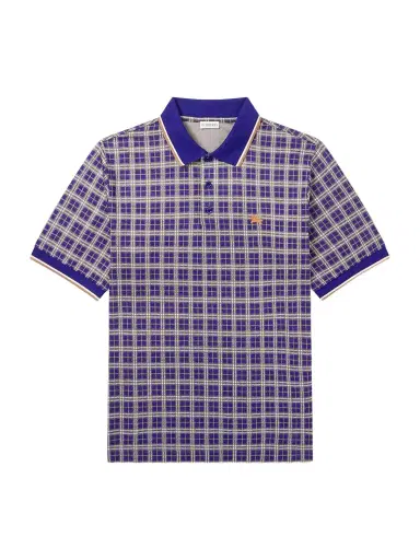 Burberry Logo-Embroidered Checked Jacquard Polo Shirt - Men | Thumbnail 1 Burberry Logo-Embroidered Checked Jacquard Polo Shirt - Men | Thumbnail 1