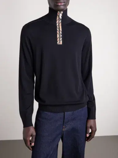 Burberry Wool Half-Zip Sweater - Men | Thumbnail 3