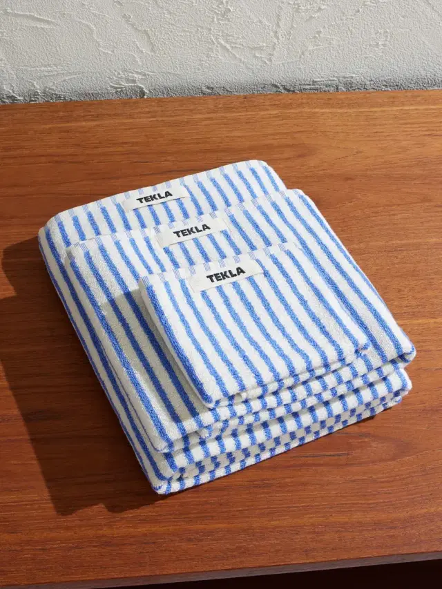 Set of Three Logo-Appliquéd Striped Organic Cotton-Terry Towels - Men