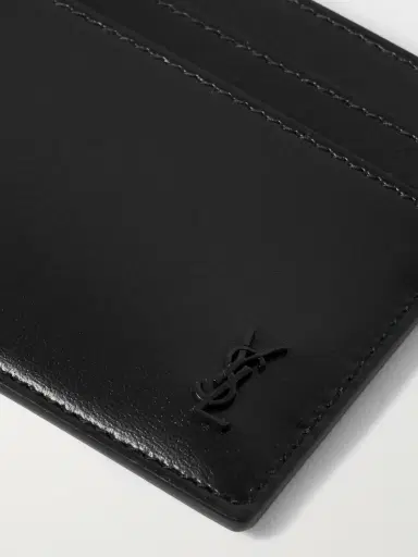 Saint Laurent Tiny Cassandre Logo-Appliquéd Leather Cardholder - Men | Thumbnail 3
