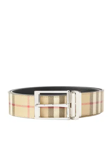 Burberry 3.5cm Reversible Checked Coated-Leather Belt - Men | Thumbnail 1 Burberry 3.5cm Reversible Checked Coated-Leather Belt - Men | Thumbnail 1