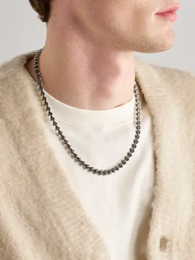 David Yurman Armory Sterling Silver Diamond Necklace - Men | Thumbnail 2 David Yurman Armory Sterling Silver Diamond Necklace - Men | Thumbnail 2