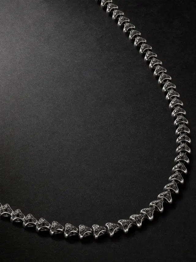 David Yurman Armory Sterling Silver Diamond Necklace - Men