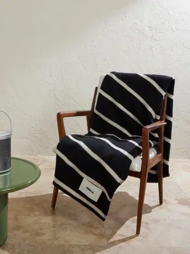 Tekla Logo-Appliquéd Striped Wool Blanket - Men | Thumbnail 2