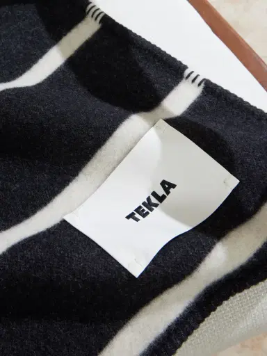 Tekla Logo-Appliquéd Striped Wool Blanket - Men | Thumbnail 3