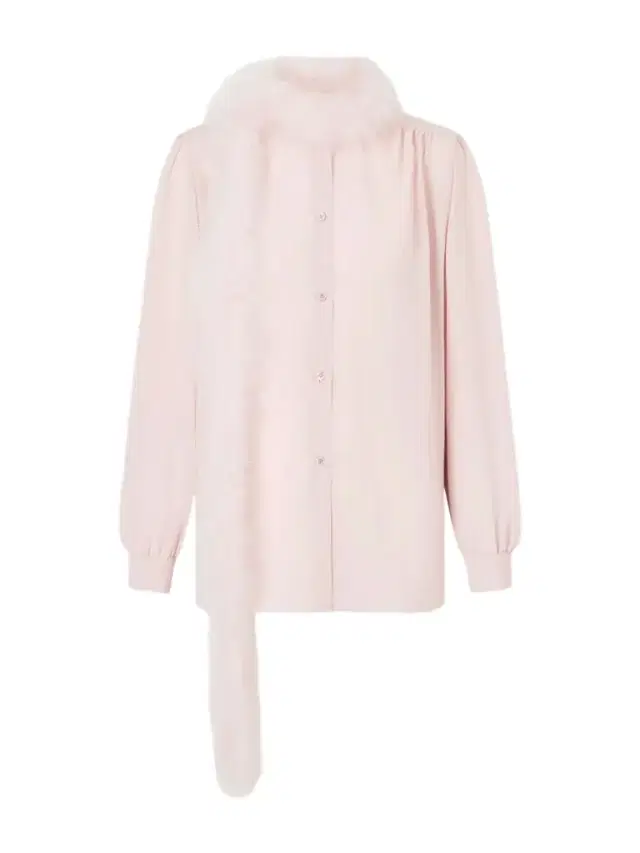 Feather-trimmed Silk Crepe De Chine Blouse