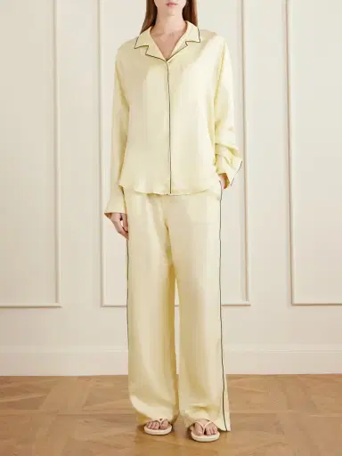 Comme Si Piped Silk-twill Pajama Set | Thumbnail 3 Comme Si Piped Silk-twill Pajama Set | Thumbnail 3