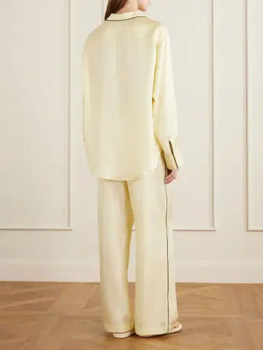 Comme Si Piped Silk-twill Pajama Set | Thumbnail 4 Comme Si Piped Silk-twill Pajama Set | Thumbnail 4