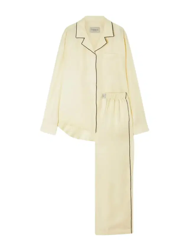 Piped Silk-twill Pajama Set