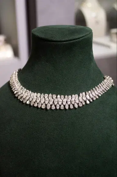 Wish Fine Jewelry 18.18ct Diamond 18K Gold Statement Three Row Tennis Necklace | Thumbnail 3 Wish Fine Jewelry 18.18ct Diamond 18K Gold Statement Three Row Tennis Necklace | Thumbnail 3