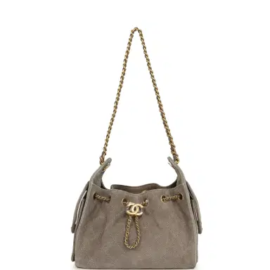 Chanel Chanel Mini 25 Hobo Bag Dark Grey Suede Antique Gold Hardware | Thumbnail 6 Chanel Chanel Mini 25 Hobo Bag Dark Grey Suede Antique Gold Hardware | Thumbnail 6