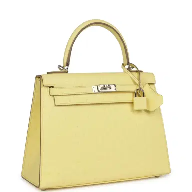 HERMÈS Hermes Kelly Sellier 25 Limoncello Ostrich Palladium Hardware | Thumbnail 2 HERMÈS Hermes Kelly Sellier 25 Limoncello Ostrich Palladium Hardware | Thumbnail 2