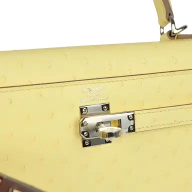 HERMÈS Hermes Kelly Sellier 25 Limoncello Ostrich Palladium Hardware | Thumbnail 7 HERMÈS Hermes Kelly Sellier 25 Limoncello Ostrich Palladium Hardware | Thumbnail 7