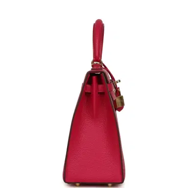 HERMÈS Hermes Special Order (HSS) Kelly Sellier 25 Rose Mexico Verso Chevre Mysore Permabrass Hardware | Thumbnail 3