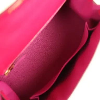 HERMÈS Hermes Special Order (HSS) Kelly Sellier 25 Rose Mexico Verso Chevre Mysore Permabrass Hardware | Thumbnail 8