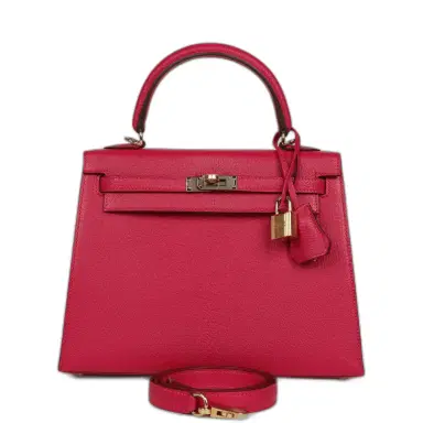 HERMÈS Hermes Special Order (HSS) Kelly Sellier 25 Rose Mexico Verso Chevre Mysore Permabrass Hardware | Thumbnail 1