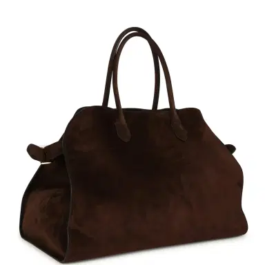 The Row The Row Soft Margaux 17 Bag Mocha Suede Gold Hardware | Thumbnail 2 The Row The Row Soft Margaux 17 Bag Mocha Suede Gold Hardware | Thumbnail 2