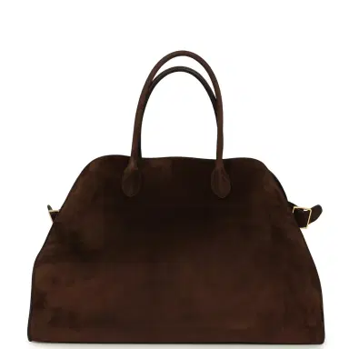 The Row The Row Soft Margaux 17 Bag Mocha Suede Gold Hardware | Thumbnail 6 The Row The Row Soft Margaux 17 Bag Mocha Suede Gold Hardware | Thumbnail 6