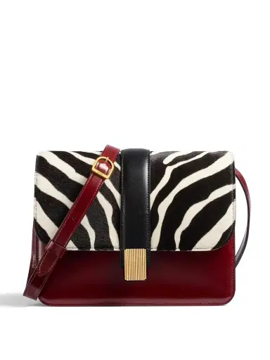 Khaite Blake Zebra Haircalf Contrast Crossbody Bag | Thumbnail 1