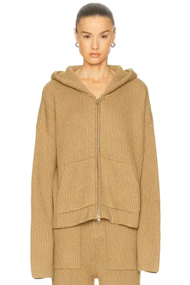 Aya Muse Knit Zip Up Hoodie | Thumbnail 4