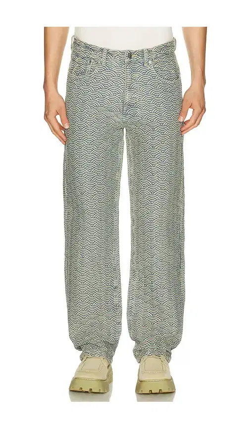 Seigaiha Jacquard Denim Jeans