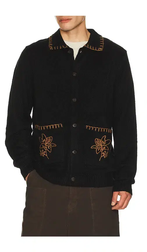 Whip Stitch Button Up Knit Polo