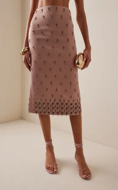 Alexis Luisa Beaded Satin Midi Skirt | Thumbnail 3 Alexis Luisa Beaded Satin Midi Skirt | Thumbnail 3