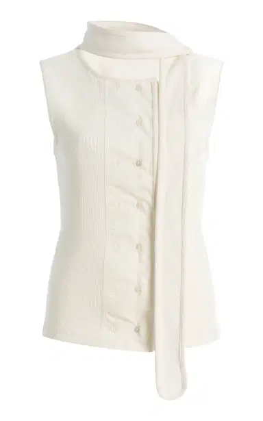 Lemaire Asymmetric Fitted Cotton-Linen Top | Thumbnail 6 Lemaire Asymmetric Fitted Cotton-Linen Top | Thumbnail 6