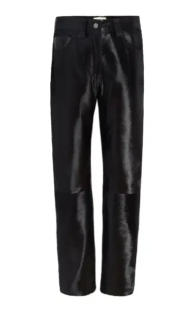 Khaite Callum Mid-Rise Haircalf Straight-Leg Pants | Thumbnail 2
