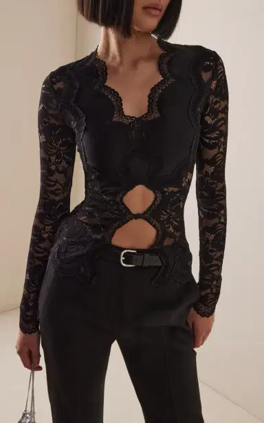 Rabanne Scalloped Stretch-Lace Top | Thumbnail 2 Rabanne Scalloped Stretch-Lace Top | Thumbnail 2