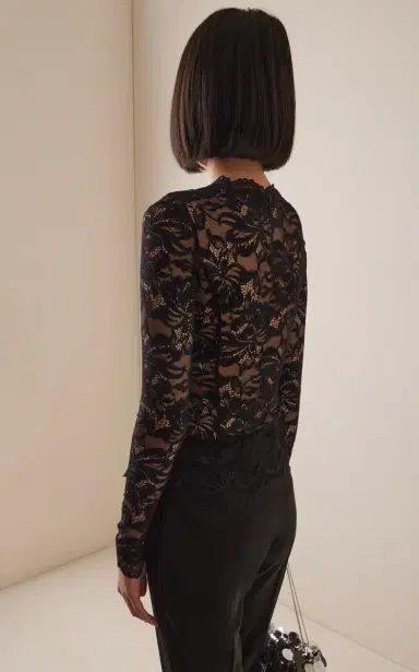 Rabanne Scalloped Stretch-Lace Top | Thumbnail 4 Rabanne Scalloped Stretch-Lace Top | Thumbnail 4