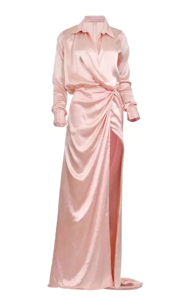 Francesca Miranda Exclusive Blush Horizon Silk Maxi Dress | Thumbnail 2