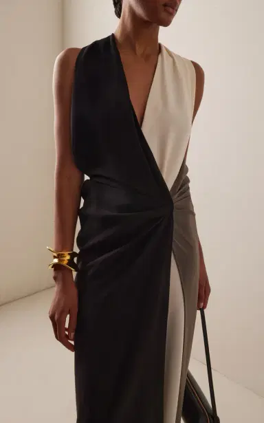 Proenza Schouler Elsa Draped Crepe Midi Dress | Thumbnail 2 Proenza Schouler Elsa Draped Crepe Midi Dress | Thumbnail 2