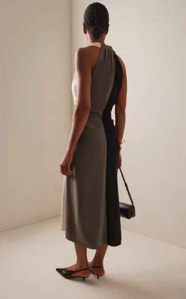 Proenza Schouler Elsa Draped Crepe Midi Dress | Thumbnail 4 Proenza Schouler Elsa Draped Crepe Midi Dress | Thumbnail 4